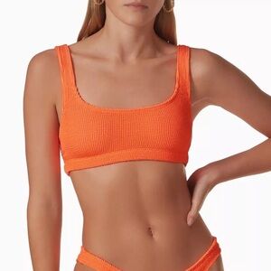 Good American Orange Cream Ribbed Bikini Top XXS/XS NWT